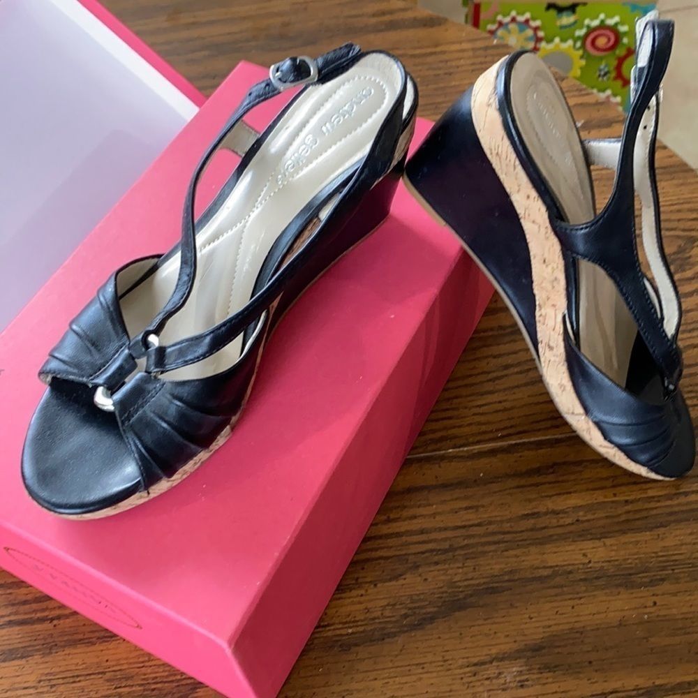 Andrew Geller Leather wedge 8